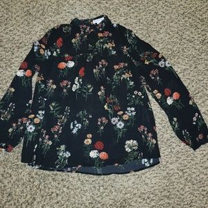 High Neck floral blouse